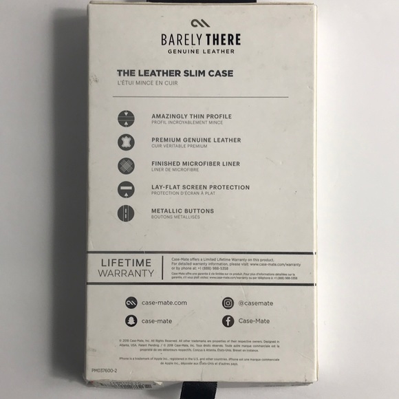 iPhone X/Xs Barely There Genuine Leather Case - Picture 4 of 5
